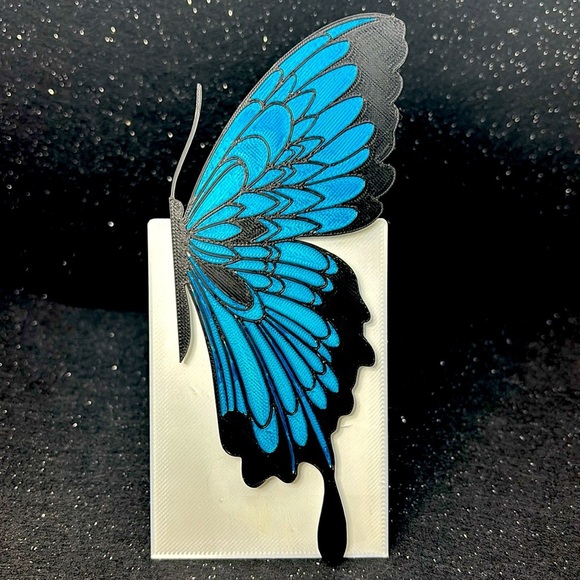 Blue 3D Printed Butterfly Bookmark - Picture 4 of 4